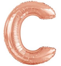 Μπαλόνι Foil Γράμμα “C” Ροζ Χρυσό 86 εκ.