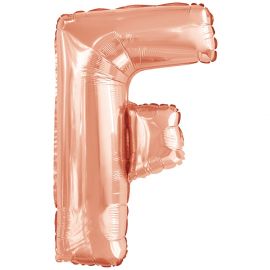 Μπαλόνι Foil Γράμμα “F” Ροζ Χρυσό 86 εκ.