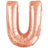 Μπαλόνι Foil Γράμμα “U” Ροζ Χρυσό 86 εκ.