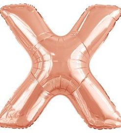 Μπαλόνι Foil Γράμμα “X” Ροζ Χρυσό 86 εκ.