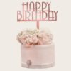 Διακοσμητικό Τούρτας Ροζ Χρυσό – Happy Birthday