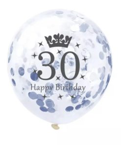 Μπαλόνι Διάφανο Με Ασημί Κομφετί 30