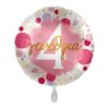 Μπαλόνι Foil Χαρούμενα “3” Γενέθλια Πουά Ροζ Και Χρυσό – 43 εκ