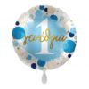 Μπαλόνι Foil Χαρούμενα “2” Γενέθλια Πουά Μπλε Και Χρυσό – 43 εκ