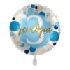 Μπαλόνι Foil Χαρούμενα “2” Γενέθλια Πουά Μπλε Και Χρυσό – 43 εκ