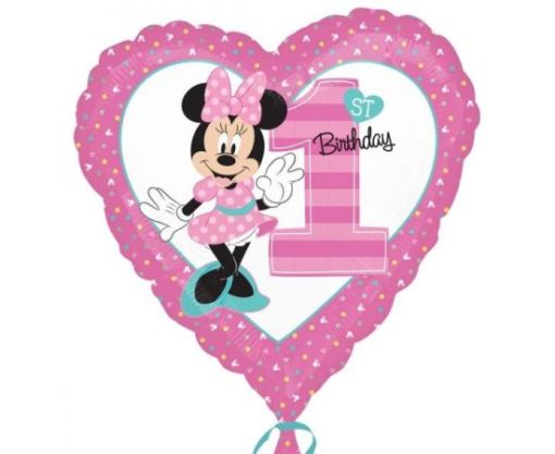 Μπαλόνι Foil Καρδιά 1st Birthday Minnie Mouse