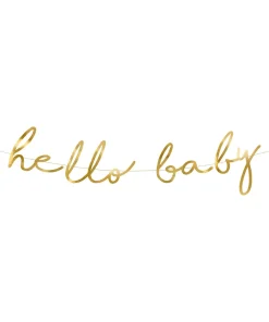 Διακοσμητικό Μπάνερ Χρυσό “Hello Baby”