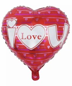 Μπαλόνι Foil Σε Σχήμα Καρδιά – Red & Purple I love You