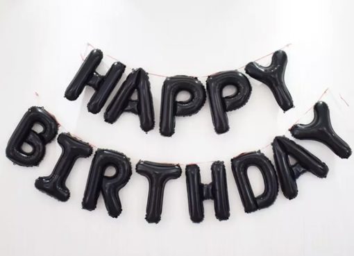 Μπαλόνια Happy Birthday – Μαύρο
