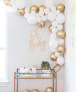Γιρλάντα Με Μπαλόνια Λευκό – Χρυσό