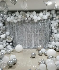 Γιρλάντα Με Μπαλόνια White & Silver