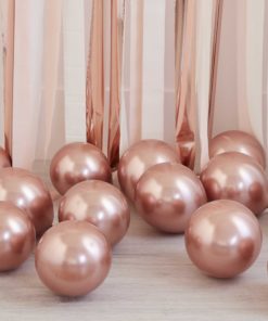 5″ Ροζ-Χρυσό Shiny Λάτεξ Μπαλόνι – Σετ 5 Τεμαχίων