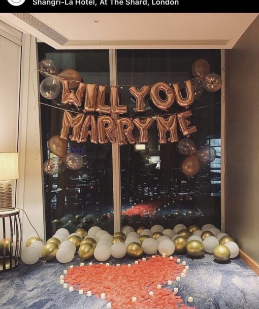 Μπαλόνια Φράση Χρυσά 42cm – Will You Marry Me