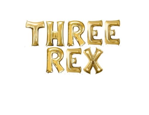 Μπαλόνια Φράση Three Rex – Χρυσό