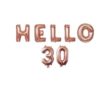 Μπαλόνια Φράση Hello 30 – Ροζ Χρυσό