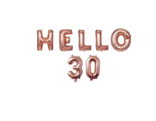 Μπαλόνια Φράση Hello 30 – Ροζ Χρυσό