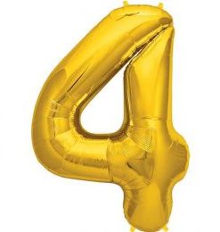 16″ Μπαλόνι Χρυσό Αριθμός 4