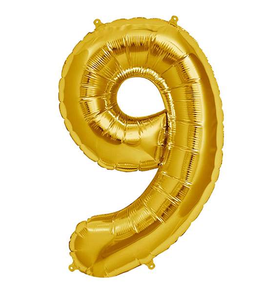 16″ Μπαλόνι Χρυσό Αριθμός 9