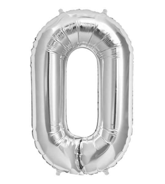 16″ Μπαλόνι Ασημί Αριθμός 0