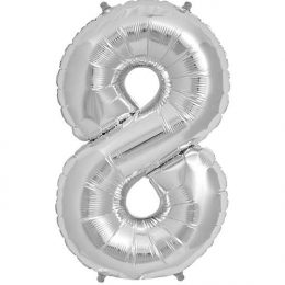 16″ Μπαλόνι Ασημί Αριθμός 8