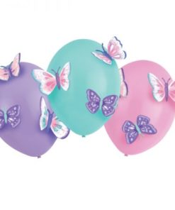 Μπαλόνια Latex Flutter Mε Χάρτινες Πεταλούδες / 3 τεμ