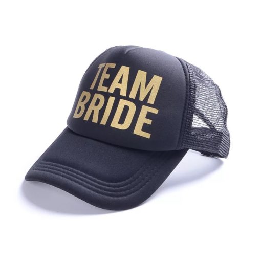Team Bride Μαύρο Καπέλο Με Χρυσά Γράμματα