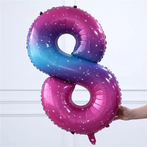 Μπαλόνι Αριθμός 8 Ombre Φούξια – Γαλάζιο 102cm