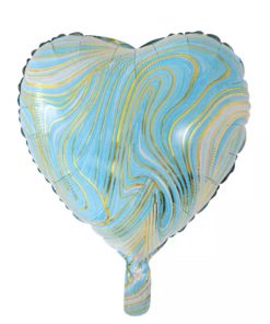 Μπαλόνι Καρδιά Foil – Marble Γαλάζιο