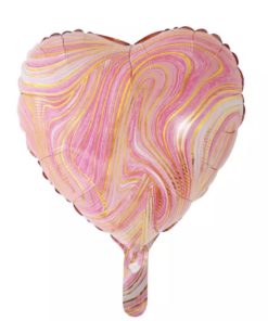 Μπαλόνι Καρδιά Foil – Marble Ροζ