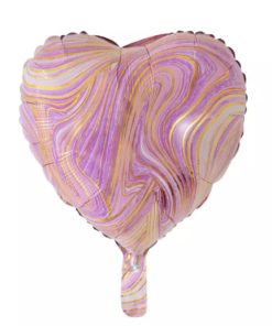 Μπαλόνι Καρδιά Foil – Marble Μωβ