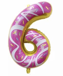 Μπαλόνι Αριθμός 6 Ντόνατ – Ροζ 101 cm