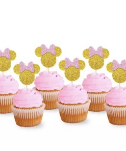 Διακοσμητικά Cupcakes Minnie Glitter – Σετ 5 τμχ