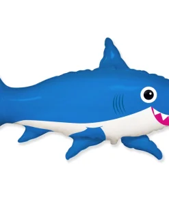 24″ Μπαλόνι Μπλε Καρχαρίας Χαμογελαστός