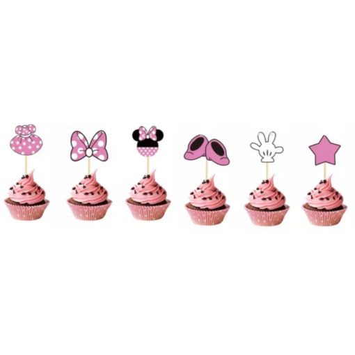 Διακοσμητικά Cupcakes Minnie – Σετ 6 τμχ