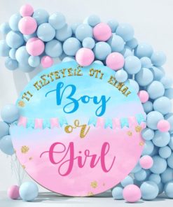 Στρογγυλή Αφίσα Gender Reveal ‘Boy or Girl’