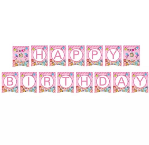 Happy birthday – Banner Pink Cocomelon