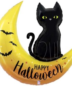 41″ Μπαλόνι Happy Halloween Φεγγάρι & Γάτα
