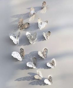 Διακοσμητικό Τούρτας Ασημί – Πεταλούδες 12τμχ