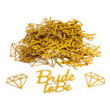 Κομφετί Διακοσμητικά Χρυσό Glitter Διαμάντια Bride to Be – 100 τμχ.