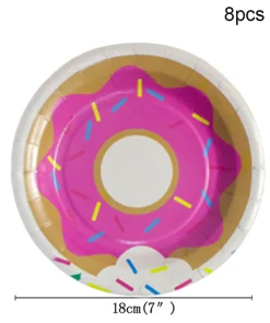Πιάτα Χάρτινα γλυκού Donut (16 τμχ)