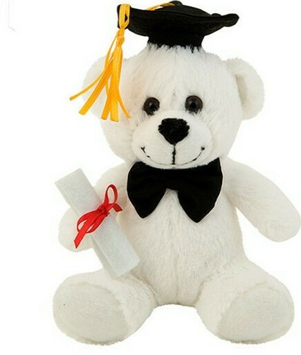 Αρκουδάκι Αποφοίτησης Λευκό