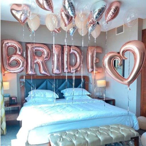 Rose Gold Bride Party Balloons