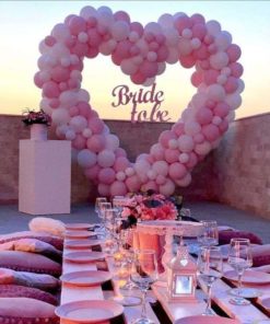 Σετ κατασκευής μπαλονιών – Καρδιά ροζ & λευκό