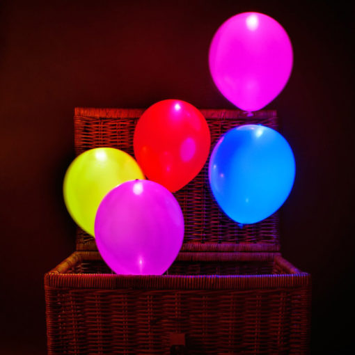 12″ Πολύχρωμα Μπαλόνι με Φωτάκι LED (4 τεμ)