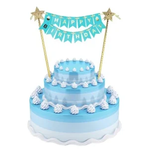 Τόπερ Τούρτας Happy Birthday Γαλάζιο