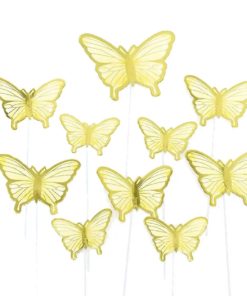 Διακοσμητικό Τούρτας Χρυσο – Πεταλούδες 10 τμχ