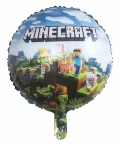 Μπαλόνι Foil Στρογγυλό Minecraft – Γαλάζιο Διπλής Όψης