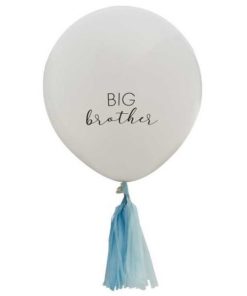 Big Brother Μεγάλο Λευκό Μπαλόνι με Μπλε Φούντες