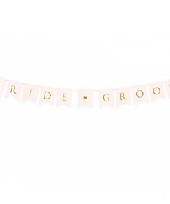 Διακοσμητικό Μπάνερ Ροζ “Bride – Groom”