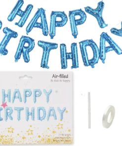 Μπαλόνια Happy Birthday – Γαλάζιο με Αστεράκια